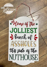 Load image into Gallery viewer, Nuthouse Christmas Door Hanger File SVG, Holiday Glowforge, LuckyHeartDesignsCo