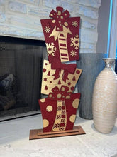 Load image into Gallery viewer, Stacking Presents File SVG, Christmas Decor Glowforge, LuckyHaertDesignsCo