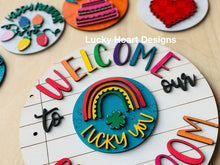 Load image into Gallery viewer, Seasonal Extra Inserts for the Interchangeable Shiplap Sign, School Interchangeable, Glowforge Home Sign, luckyHeartDesignsCo