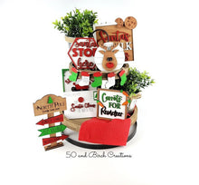 Load image into Gallery viewer, Santa Tiered Tray File SVG, Christmas Holiday Tier Tray, Glowforge Laser, LuckyHeartDesignsCo