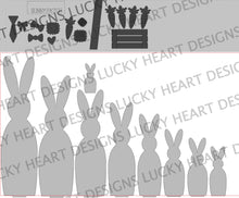 Load image into Gallery viewer, Standing Easter Bunny Family File SVG, Glowforge, LuckyHeartDesignsCo