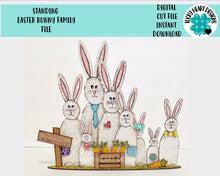 Load image into Gallery viewer, Standing Easter Bunny Family File SVG, Glowforge, LuckyHeartDesignsCo