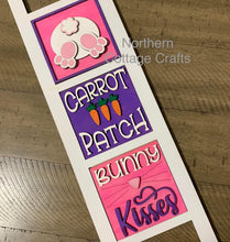 Load image into Gallery viewer, Easter Bunny Interchangeable Leaning Sign File SVG, Tiered Tray Glowforge, LuckyHeartDesignsCo