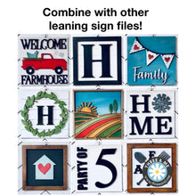 Load image into Gallery viewer, New Years Interchangeable Leaning Sign File SVG, Tiered Tray Glowforge, LuckyHeartDesignsCo