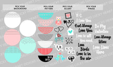 Load image into Gallery viewer, Valentines Day Door Hanger Complete DIY KIT File SVG, Glowforge, LuckyHeartDesignsCo