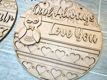 Load image into Gallery viewer, Valentines Day Door Hanger Complete DIY KIT File SVG, Glowforge, LuckyHeartDesignsCo