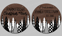 Load image into Gallery viewer, Round Christmas Tree Farm Door Hanger File SVG, Holiday Glowforge, LuckyHeartDesignsCo
