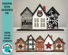 Load image into Gallery viewer, Christmas House Centerpiece File SVG, Holiday Decor, Glowforge, LuckyHeartDesignsCo