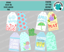 Load image into Gallery viewer, Spring Door Tag Door Hanger File SVG, Glowforge, LuckyHeartDesignsCo