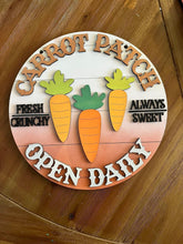 Load image into Gallery viewer, Carrot Patch Easter Door Hanger Sign File SVG, Glowforge, LuckyHeartDesignsCo