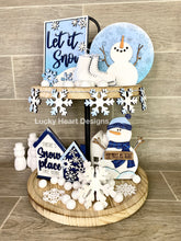 Load image into Gallery viewer, Snowman Winter Tiered Tray File SVG, Glowforge Tier Tray, LuckyHeartDesignsCo
