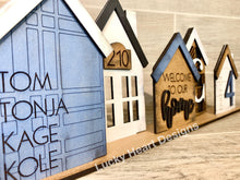 Load image into Gallery viewer, Family Home Standing Houses Centerpiece File SVG, Mantle Decor Glowforge, LuckyHeartDesignsCo