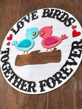 Load image into Gallery viewer, Love Birds Valentines Door Hanger File SVG, Glowforge, LuckyHeartDesignsCo