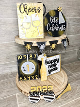 Load image into Gallery viewer, New Years Tiered Tray File SVG, Glowforge, LuckyHeartDesignsCo