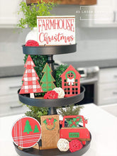 Load image into Gallery viewer, Farmhouse Christmas Tiered Tray File SVG, Holiday Truck Tier Tray Glowforge, LuckyHeartDesignsCo
