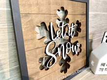 Load image into Gallery viewer, Let It Snow Snowflake Sign File SVG, Winter Glowforge, LuckyHeartDesignsCo