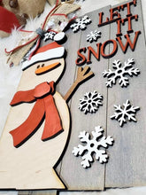 Load image into Gallery viewer, Let it Snow Snowman Door Hanger File SVG, Glowforge Winter, LuckyHeartDesignsCo