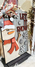 Load image into Gallery viewer, Let it Snow Snowman Door Hanger File SVG, Glowforge Winter, LuckyHeartDesignsCo