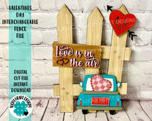 Load image into Gallery viewer, Valentines Day Interchangeable Fence File SVG, Love Farmtruck Glowforge, LuckyHeartDesignsCo