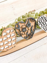 Load image into Gallery viewer, Standing Heart Trio File SVG, Valentine's Day Decor, Glowforge, LuckyHeartDesignsCo