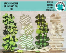 Load image into Gallery viewer, Stacking Clover St. Patrick's Day File SVG, Glowforge, LuckyHeartDesignsCo