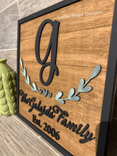 Load image into Gallery viewer, Shiplap Square Initial Name Sign File SVG, Glowforge, LuckyHeartDesignsCo