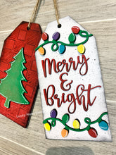 Load image into Gallery viewer, Christmas Winter Door Tag File SVG, Glowforge Holiday Wreath, LuckyHeartDesignsCo