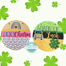 Load image into Gallery viewer, St. Patrick's Day Door Hanger Complete DIY KIT file SVG, Glowforge, LuckyHeartDesignsCo