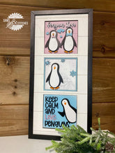 Load image into Gallery viewer, Penguin Interchangeable Leaning Sign File SVG, Winter Tiered Tray, Glowforge, LuckyHeartDesignsCo