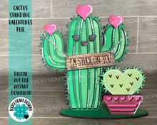 Load image into Gallery viewer, Cactus Standing Valentine's Day File SVG, Glowforge, LuckyHeartDesignsCo