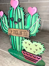 Load image into Gallery viewer, Cactus Standing Valentine's Day File SVG, Glowforge, LuckyHeartDesignsCo
