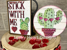 Load image into Gallery viewer, Cactus Valentines Tiered Tray File SVG, Glowforge Tier Tray, LuckyHeartDesignsCo