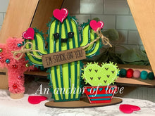 Load image into Gallery viewer, Cactus Standing Valentine's Day File SVG, Glowforge, LuckyHeartDesignsCo