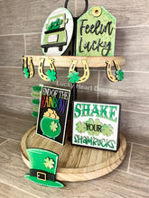 Load image into Gallery viewer, St. Patrick's Day Tiered Tray File SVG, Lucky Tier TrayGlowforge, LuckyHeartDesignsCo