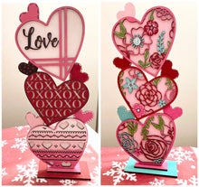 Load image into Gallery viewer, Stacking Hearts Love Valentines File SVG, Glowforge, LuckyHeartDesignsCo