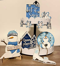 Load image into Gallery viewer, Snowman Winter Tiered Tray File SVG, Glowforge Tier Tray, LuckyHeartDesignsCo