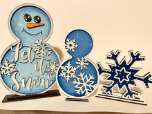 Load image into Gallery viewer, Standing Snowman File SVG, Christmas Snowflake, LuckyHeartDesignsCo