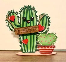 Load image into Gallery viewer, Cactus Standing Valentine's Day File SVG, Glowforge, LuckyHeartDesignsCo