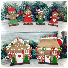 Load image into Gallery viewer, Gingerbread House Man Standing Kit File SVG, Glowforge Holiday Decor, LuckyHeartDesignsCo