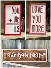 Load image into Gallery viewer, Love Valentines Mini Signs File SVG, Glowforge, LuckyHeartDesignsCo