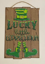 Load image into Gallery viewer, Lucky Little Leprechaun Door Hanger File SVG, Glowforge St. Patricks Day, luckyHeartDesignsCo