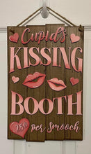 Load image into Gallery viewer, Kissing Booth Valentines Door Hanger File SVG, Glowforge, LuckyHeartDesignsCo