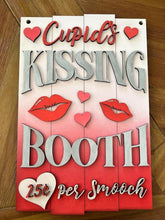 Load image into Gallery viewer, Kissing Booth Valentines Door Hanger File SVG, Glowforge, LuckyHeartDesignsCo