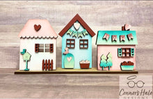 Load image into Gallery viewer, Valentine's Day Standing Houses File SVG, Tiered Tray Decor, Glowforge, LuckyHeartDesignsCo