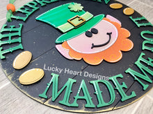 Load image into Gallery viewer, The Leprechaun Made Me Do It Door Hanger Sign File SVG, Glowforge St. Patricks Day, LuckyHeartDesignsCo