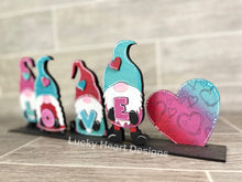 Load image into Gallery viewer, Standing Gnome Valentine's St. Patrick's Day File SVG, Tiered Tray Holiday Decor, Glowforge, LuckyHeartDesignsCo