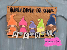 Load image into Gallery viewer, Gnome Family Shiplap Sign File SVG, Glowforge, LuckyHeartDesignsCo