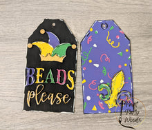 Load image into Gallery viewer, Mardi Gras Door Tag Door Hanger File SVG, Glowforge, LuckyHeartDesignsCo
