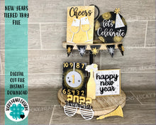 Load image into Gallery viewer, New Years Tiered Tray File SVG, Glowforge, LuckyHeartDesignsCo