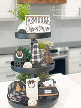 Load image into Gallery viewer, Farmhouse Christmas Tiered Tray File SVG, Holiday Truck Tier Tray Glowforge, LuckyHeartDesignsCo